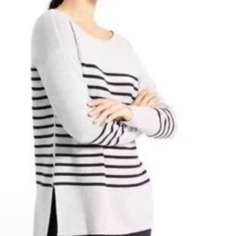 Athleta Striped Explore Pullover Sweater